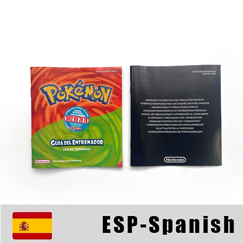 ESP Spanish IC save 1 M flash cart pokemon firered version sealed manual box with tray Nintendo game cartridge for gba