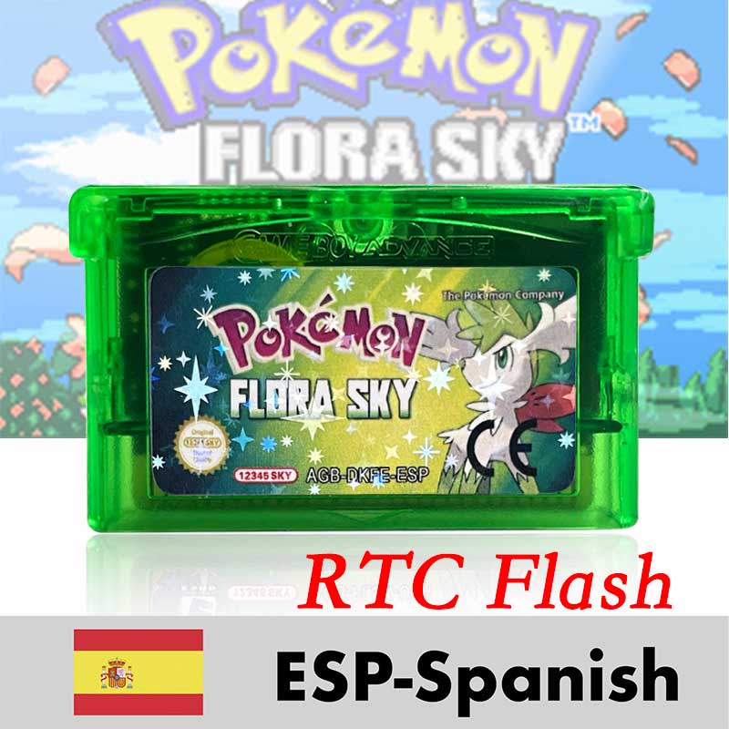 USA ESP Pokemon flora sky ( RTC Flash cart ) Cartridge for GBA