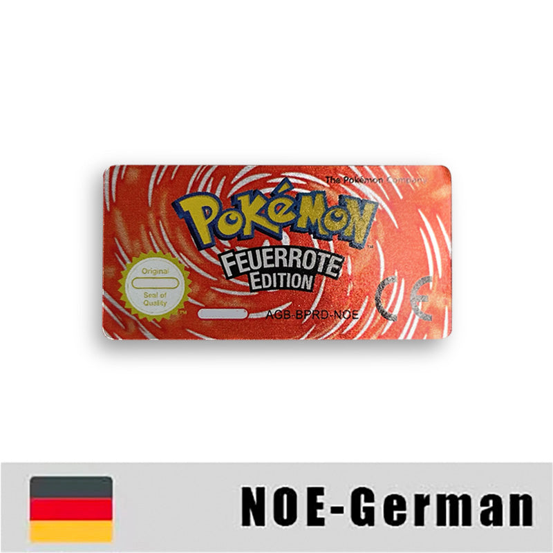 Pokemon Leaf Green Fire Red Ruby Emerald Sapphire Game Cartridge Label Stickers for Gba