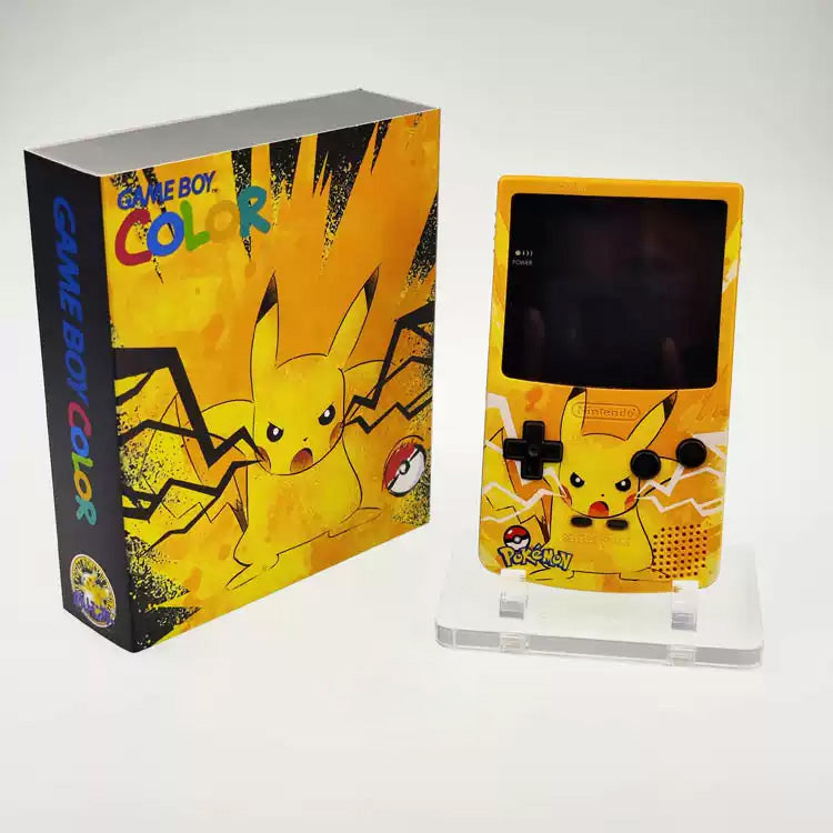 GBC customized GAMEBOY COLOR game console, high brightness handheld console, point-to-point full fit Pikachu