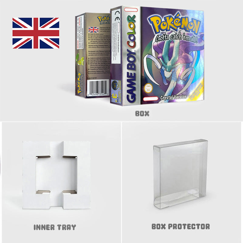 NOE ITA USA EUR ESP yellow green red gold crystal blue silver Pokemon Series Nintendo Metallic Holographic BOX trey for GBC