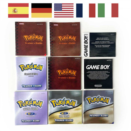 USA FRA NOE ESP ITA Pokemon Yellow Blue Red Crystal Silver Gold Green manual for GBC