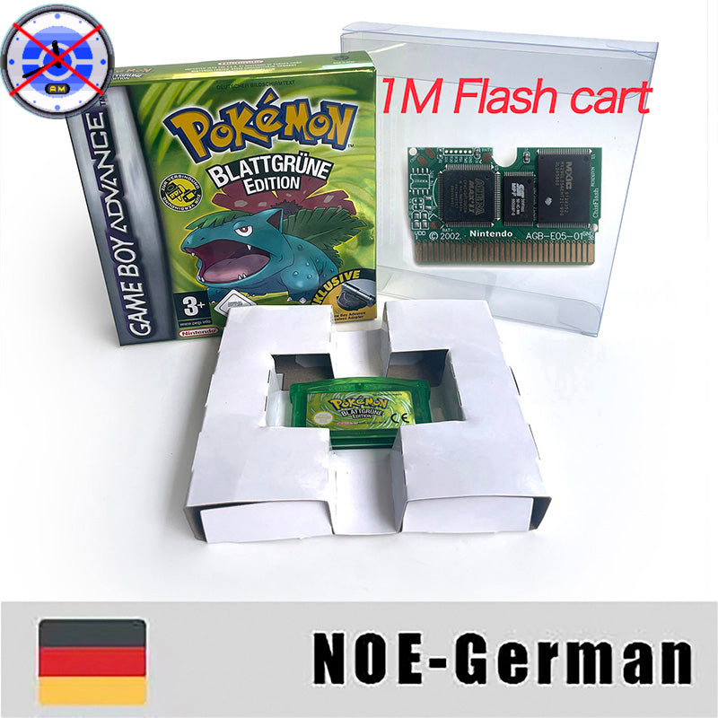 EUR ESP NOE FRA ITA USA RTC flash 1 M Flash CART  Pokemon 5 types Sapphire Firered Emerald Ruby Leafgreen Video Game cart for GBA Multilingual