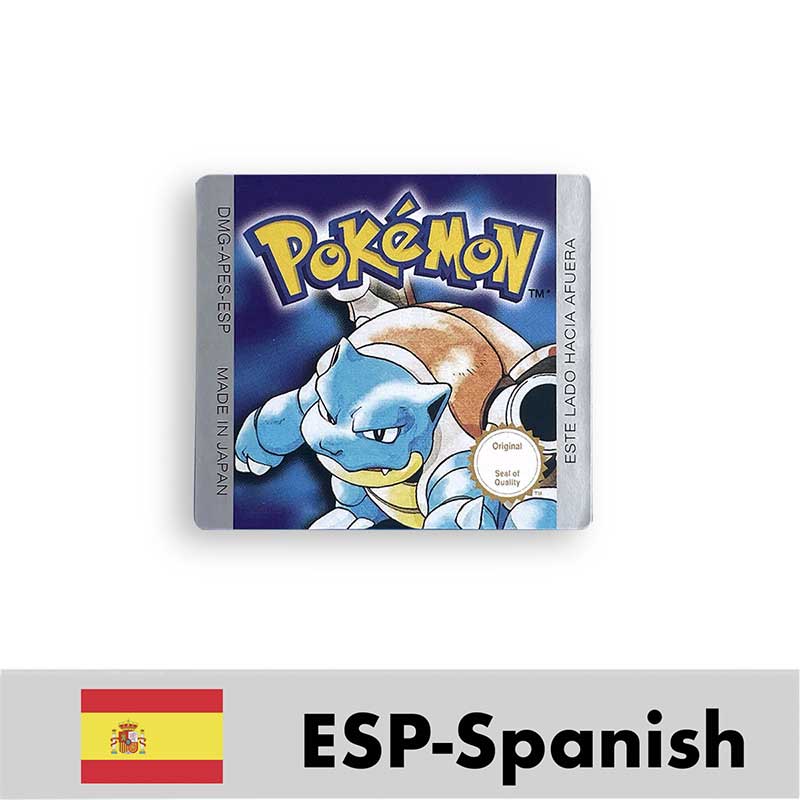 USA FRA NOE ESP ITA EUR Pokemon crystal gold silver red blue yellow Metallic FoilFinish Box Trey Manual label for GBC