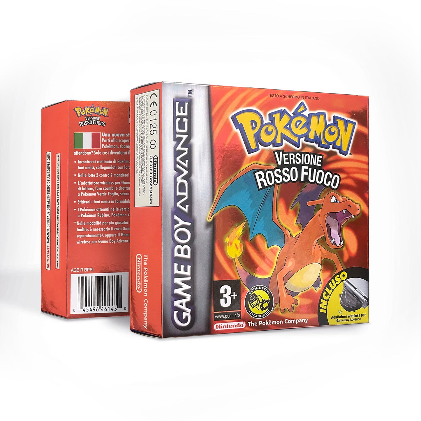 ITA Italian IC save 1 M flash cart pokemon fuoco version box with tray Nintendo game cartridge for gba game boy advance