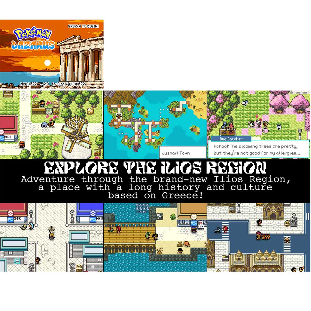 Pokemon lazarus v 2.0 ( RTC Flash cart ) Cartridge for GBA