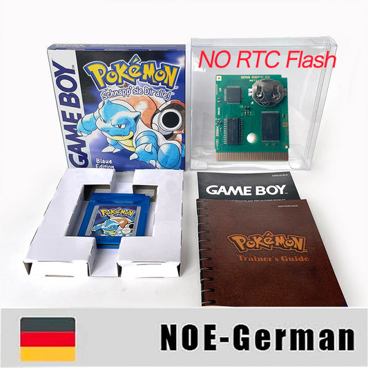 GBC game NOE German pokemon blue version Nintendo Battery save flash cart pokemon blau cartridge tray box gbc game boy color