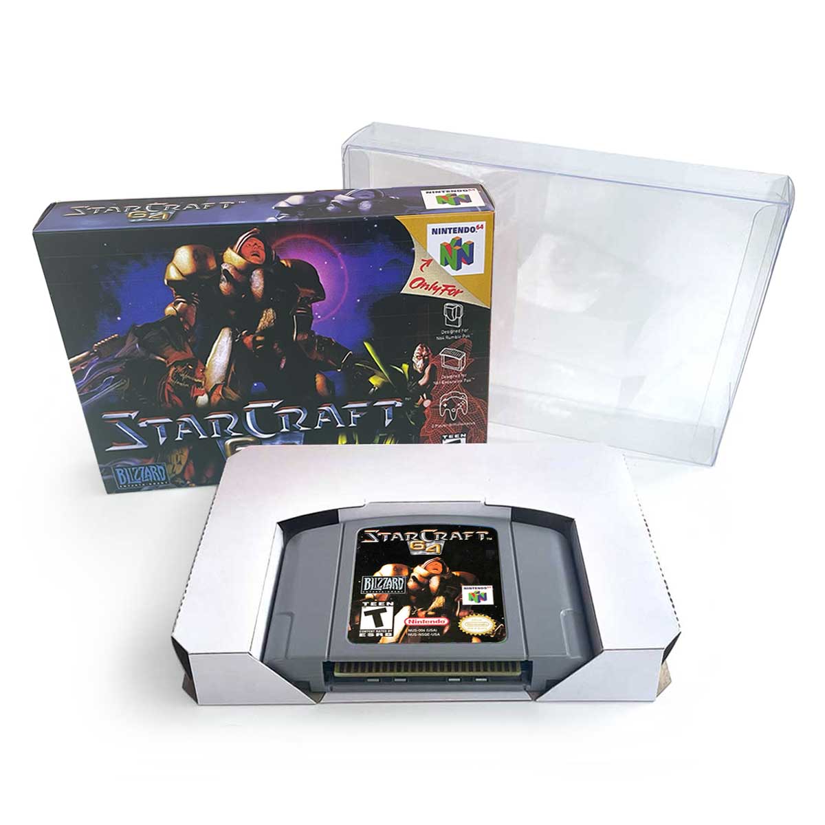 USA NTSC Star Craft 64 game cartridge with tray box for N64 Nintendo 64