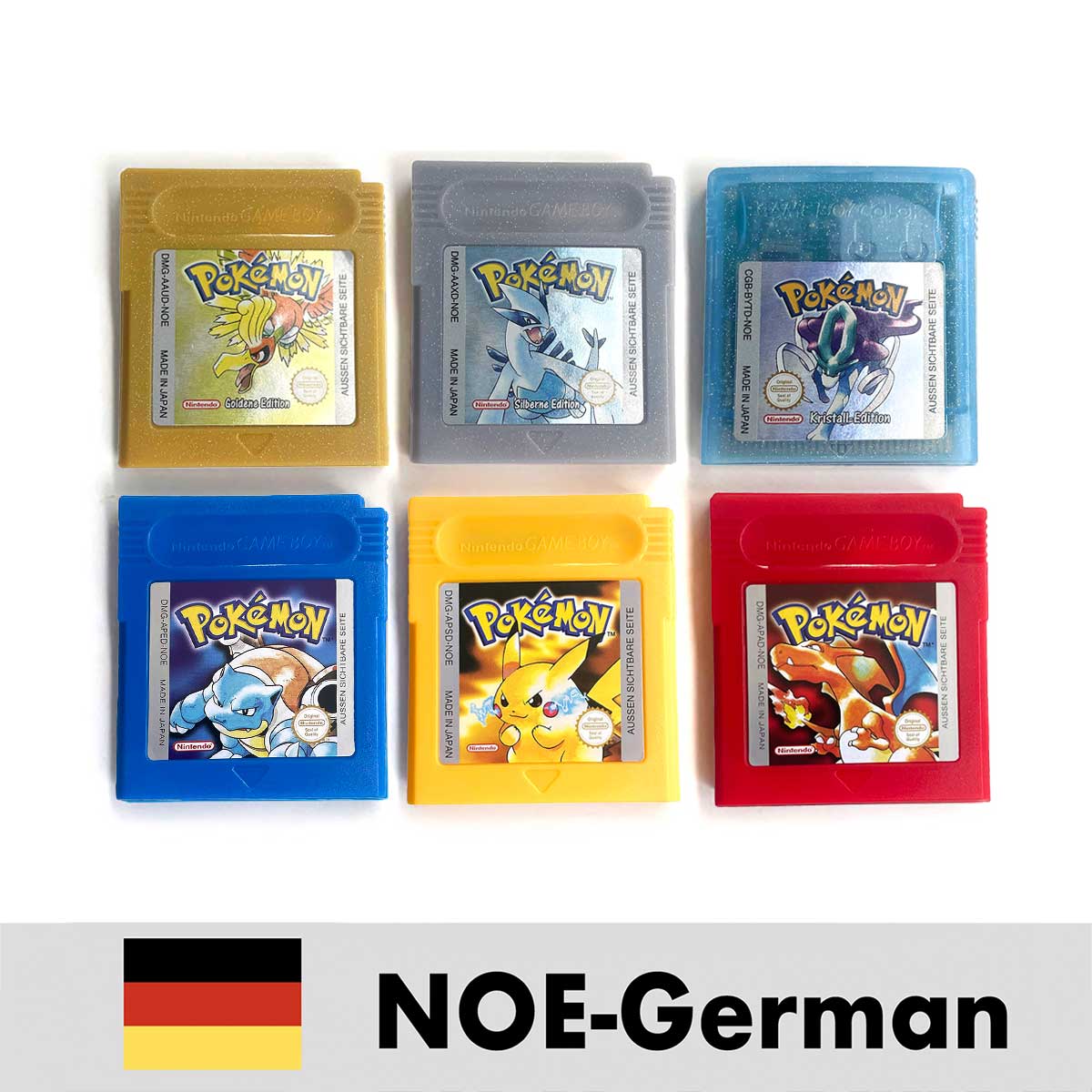 USA ITA NOE FRA ESP EUR Version Battery Save Cart Pokemon Yellow Red Crystal Gold Silver Blue Green 16 Bit Game Cartridge for GBC