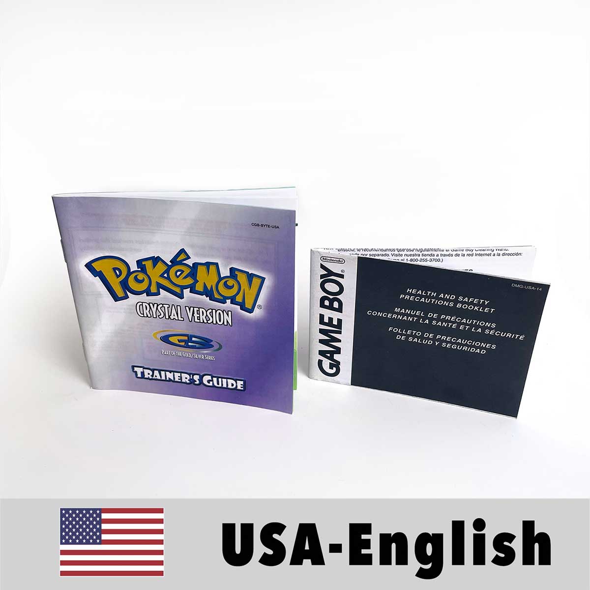 USA FRA NOE ESP ITA EUR Pokemon crystal gold silver red blue yellow Metallic FoilFinish Box Trey Manual label for GBC