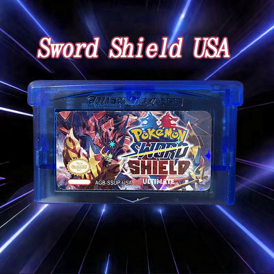 USA English Language 1 M Flash cart Pokemon sword shield GBA Game Cartridge Video Game Console Rom Hack
