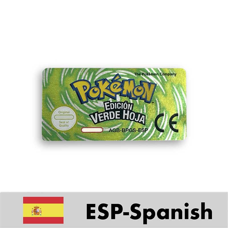 USA FRA NOE ESP ITA EUR Pokemon Emerald Sapphire Leafgreen Ruby Firered Metallic FoilFinish Box Trey Manual label for GBA
