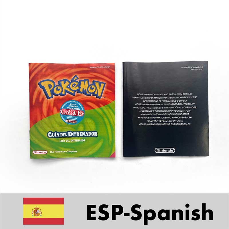 USA FRA NOE ESP ITA EUR Pokemon Emerald Sapphire Leafgreen Ruby Firered Metallic FoilFinish Box Trey Manual label for GBA