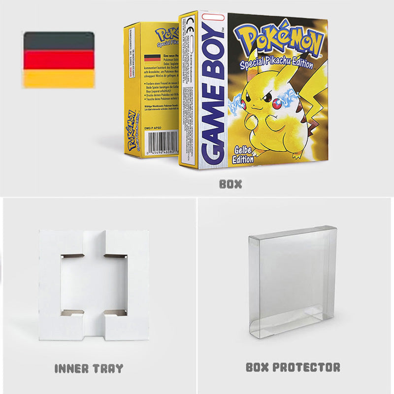 NOE ITA USA EUR ESP yellow green red gold crystal blue silver Pokemon Series Nintendo Metallic Holographic BOX trey for GBC