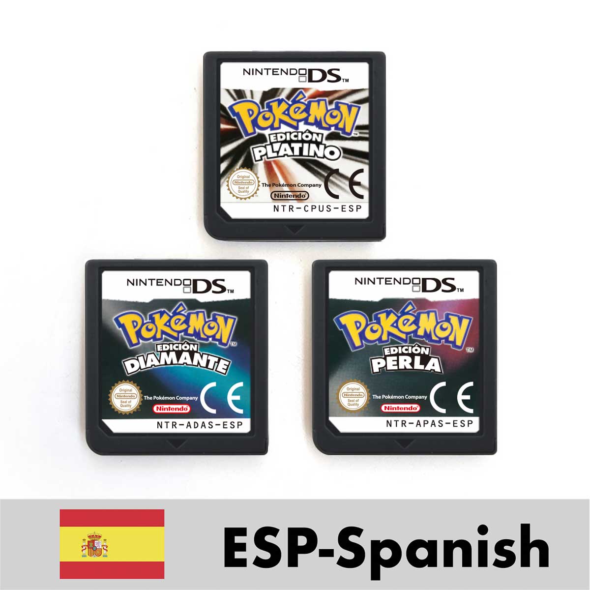 ESP ITA FRA USA EUR NOE Pokemon HeartGold SoulSilver Platinum Diamond Pearl Nintendo Video Console Game Cardride For DS 2DS 3DS