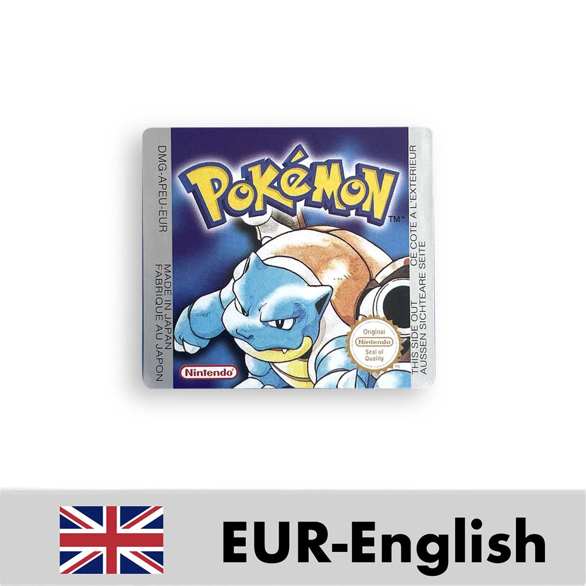 USA FRA NOE ESP ITA EUR Pokemon crystal gold silver red blue yellow Metallic FoilFinish Box Trey Manual label for GBC