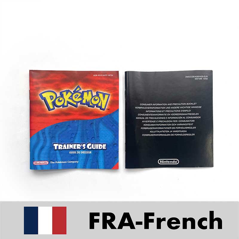 USA FRA NOE ESP ITA EUR Pokemon Emerald Sapphire Leafgreen Ruby Firered Metallic FoilFinish Box Trey Manual label for GBA