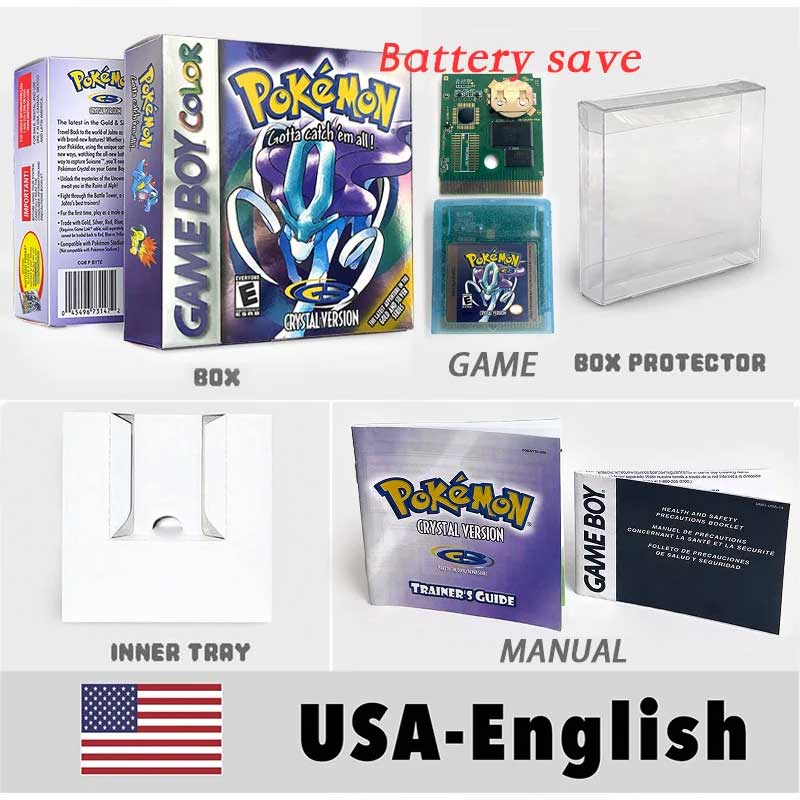 （Shipped from the United States) USA Version English pokemon Pearl Platinum SoulSilver HeartGold Diamond Box with Manual Game Cartridge for Ds 3ds 2ds