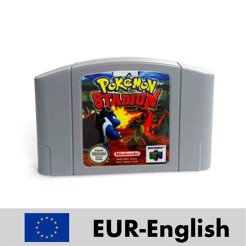 EUR PLA version English pokemon stadium 1 2 game cartridge with tray box for N64 Nintendo 64