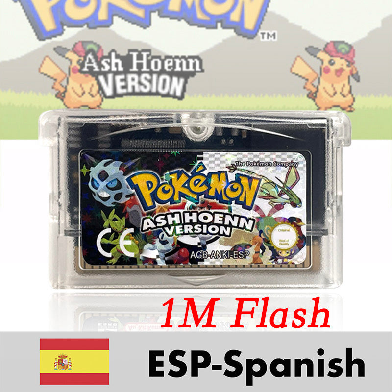 USA ESP Pokemon ash hoenn ( 1 M Flash cart ) Cartridge for GBA
