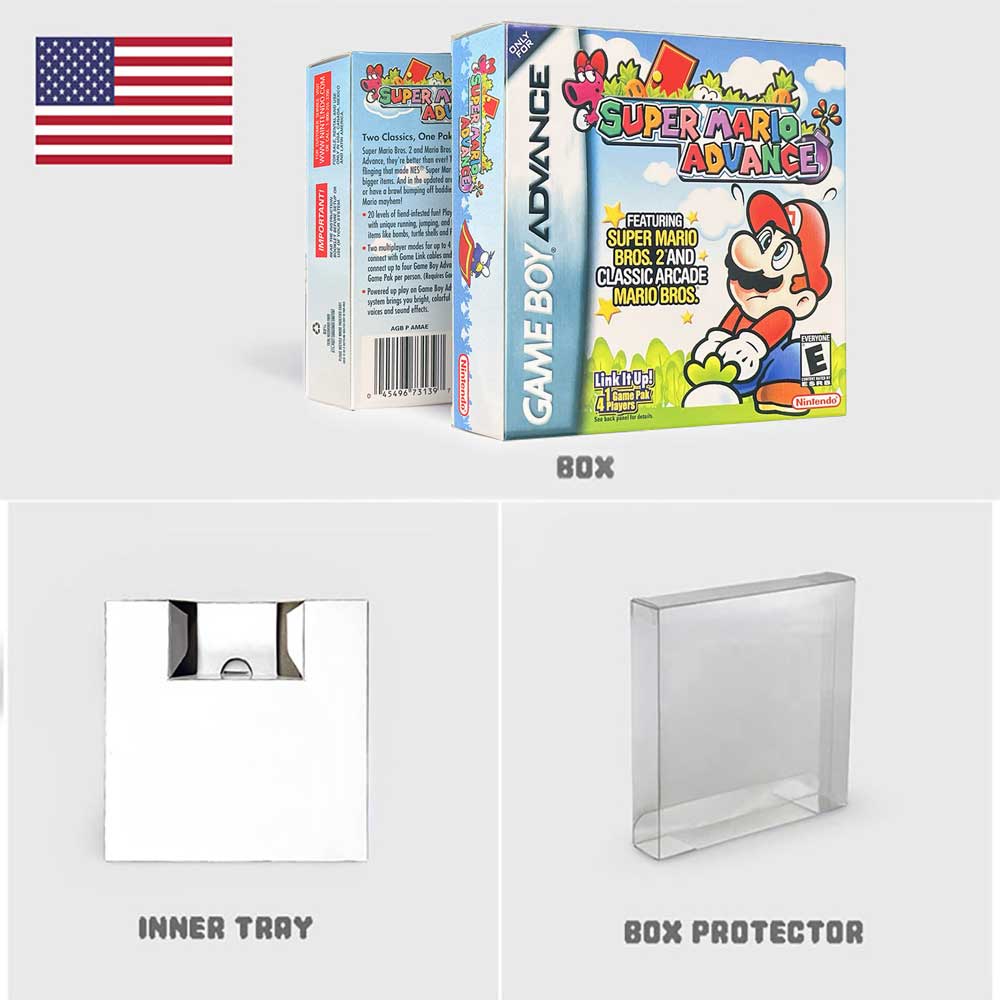 USA Englsih Super Mario Acvance 1 Game Cartridge Nintendo Tray Box for Gba Game Boy Advance